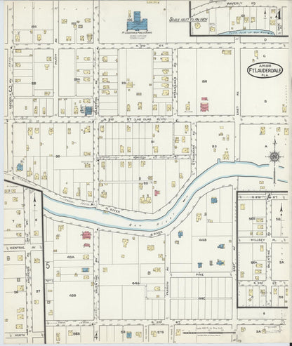 Sanborn Fire Insurance Map from Fort Lauderdale, Broward County, Florida (1918), Sheet #0004 - Complete Map Set gallery image, historic Sanborn map, vintage wall art, Florida Florida