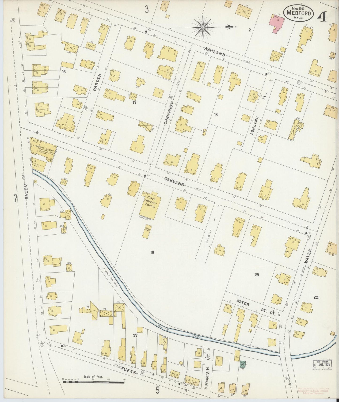 Sanborn Fire Insurance Map from Medford, Middlesex County, Massachusetts (1903), Sheet #0004 - Complete Map Set gallery image, historic Sanborn map, vintage wall art, Massachusetts Massachusetts