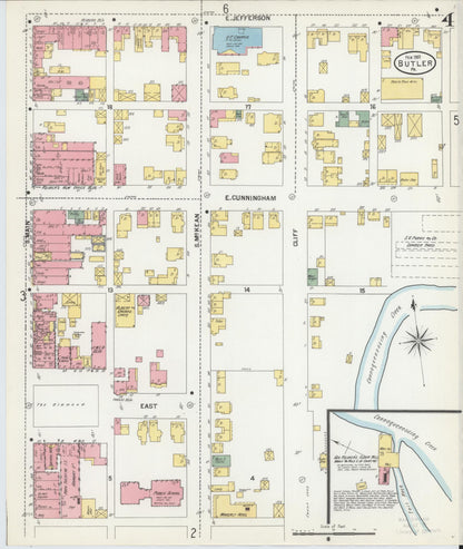 Sanborn Fire Insurance Map from Butler, Butler County, Pennsylvania (1901), Sheet #0004 - Complete Map Set gallery image, historic Sanborn map, vintage wall art, Pennsylvania Pennsylvania