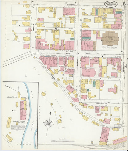 Sanborn Fire Insurance Map from Fairmont, Marion County, West Virginia (1906), Sheet #0006 - Complete Map Set gallery image, historic Sanborn map, vintage wall art, West Virginia West Virginia