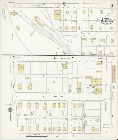 Sanborn Fire Insurance Map from De Ridder, Beauregard Parish, Louisiana (1912), Sheet #0006 - Complete Map Set gallery image, historic Sanborn map, vintage wall art, Louisiana Louisiana