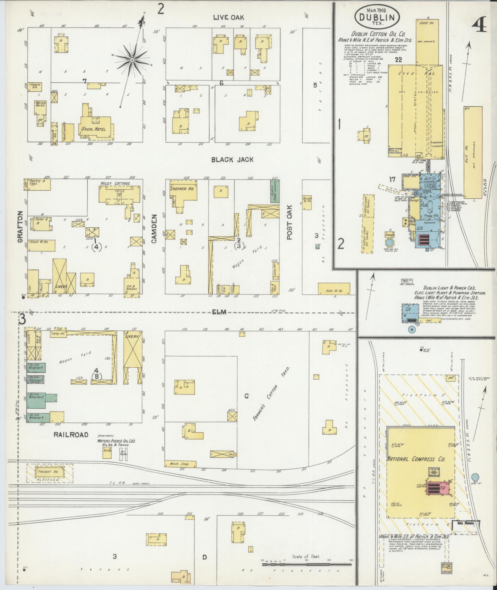 Sanborn Fire Insurance Map from Dublin, Erath County, Texas (1902), Sheet #0004 - Complete Map Set gallery image, historic Sanborn map, vintage wall art, Texas Texas