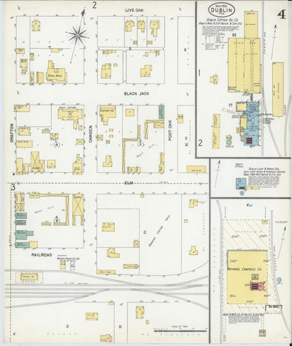 Sanborn Fire Insurance Map from Dublin, Erath County, Texas (1902), Sheet #0004 - Complete Map Set gallery image, historic Sanborn map, vintage wall art, Texas Texas