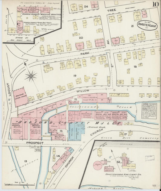 Sanborn Fire Insurance Map from Amsterdam, Montgomery County, New York (1884), Sheet #0010 - Historic Sanborn Fire Insurance Map Print, vintage old map wall art, antique decor, genealogy gift, New York New York map