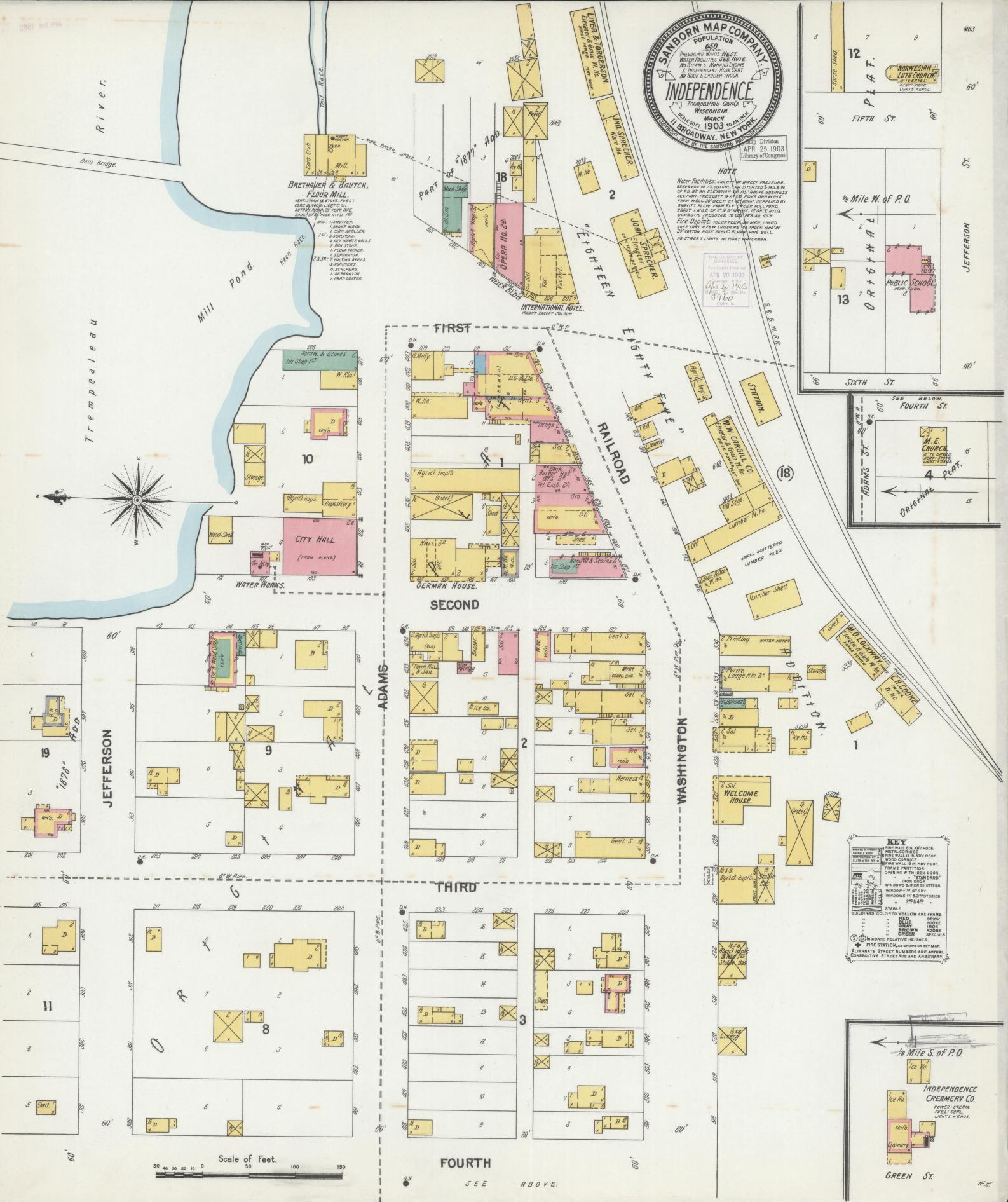Sanborn Fire Insurance Map from Independence, Trempealeau County, Wisconsin (1903), Sheet #0001 - Historic Sanborn Fire Insurance Map Print, vintage old map wall art, antique decor, genealogy gift, Wisconsin Wisconsin map