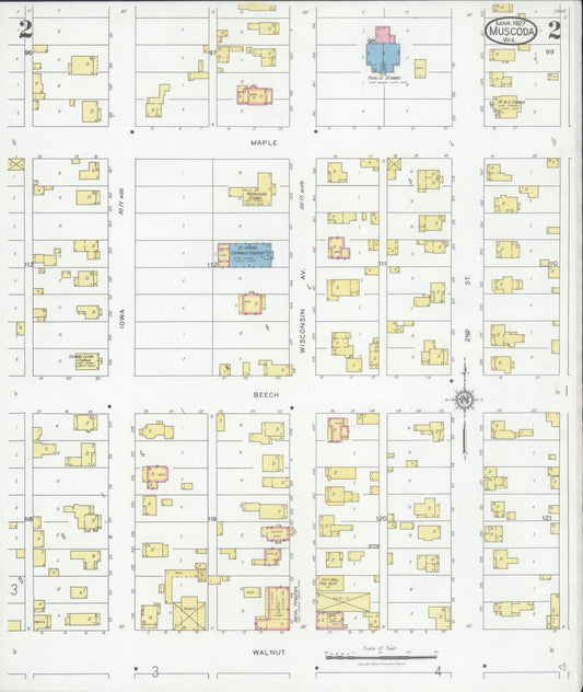 Sanborn Fire Insurance Map from Muscoda, Grant County, Wisconsin (1927), Sheet #0002 - Historic Sanborn Fire Insurance Map Print, vintage old map wall art, antique decor, genealogy gift, Wisconsin Wisconsin map