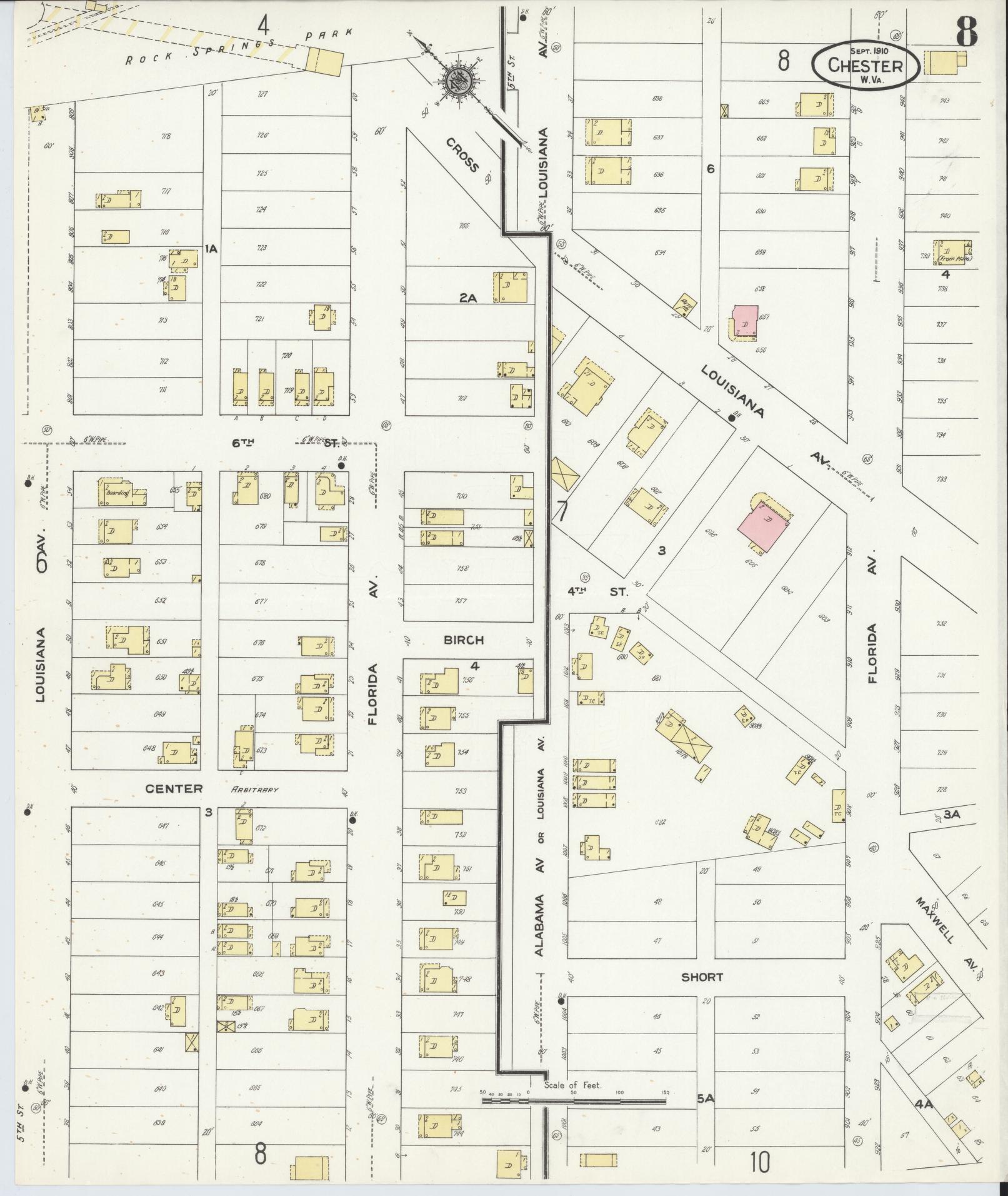 Sanborn Fire Insurance Map from Chester, Hancock County, West Virginia (1910), Sheet #0008 - Complete Map Set gallery image, historic Sanborn map, vintage wall art, West Virginia West Virginia