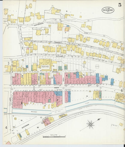 Sanborn Fire Insurance Map from Deadwood, Lawrence County, South Dakota (1903), Sheet #0005 - Complete Map Set gallery image, historic Sanborn map, vintage wall art, South Dakota South Dakota