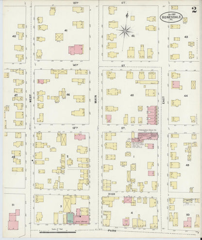 Sanborn Fire Insurance Map from Honesdale, Wayne County, Pennsylvania (1897), Sheet #0002 - Complete Map Set gallery image, historic Sanborn map, vintage wall art, Pennsylvania Pennsylvania