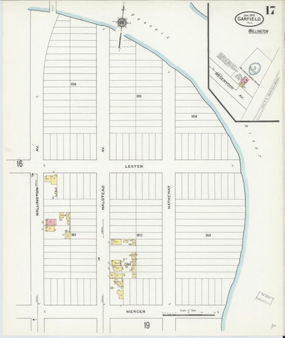 Sanborn Fire Insurance Map from Garfield, Bergen County, New Jersey (1910), Sheet #0017 - Complete Map Set gallery image, historic Sanborn map, vintage wall art, New Jersey New Jersey