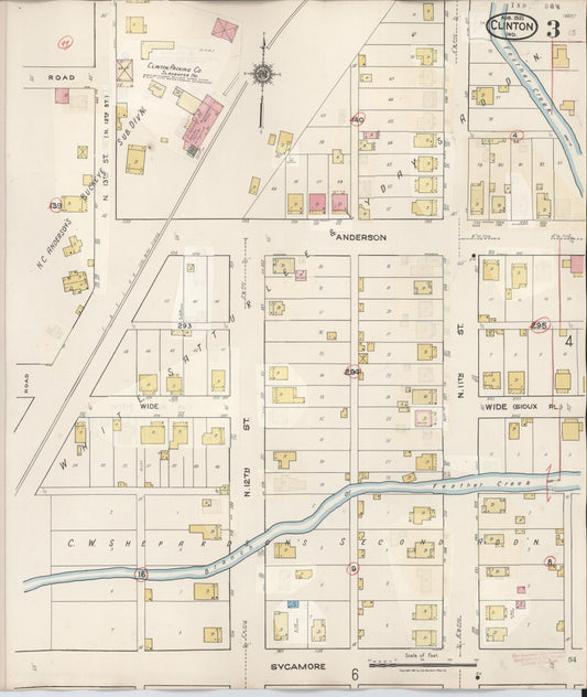 Sanborn Fire Insurance Map from Clinton, Vermillion County, Indiana (1947), Sheet #0003 - Historic Sanborn Fire Insurance Map Print, vintage old map wall art, antique decor, genealogy gift, Indiana Indiana map