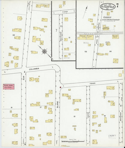 Sanborn Fire Insurance Map from Fort Fairfield, Aroostook County, Maine (1919), Sheet #0007 - Complete Map Set gallery image, historic Sanborn map, vintage wall art, Maine Maine