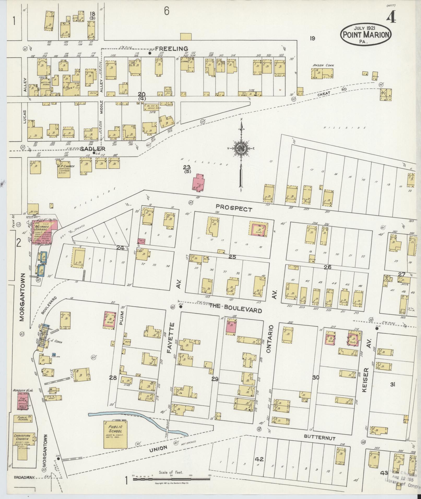 Sanborn Fire Insurance Map from Point Marion, Fayette County, Pennsylvania (1921), Sheet #0004 - Complete Map Set gallery image, historic Sanborn map, vintage wall art, Pennsylvania Pennsylvania