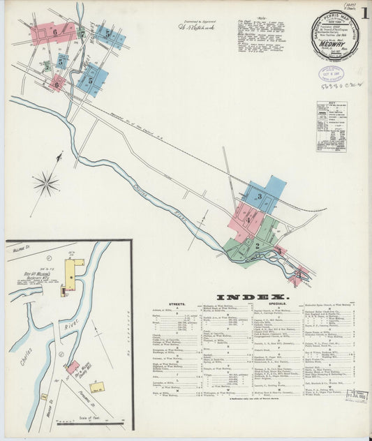Sanborn Fire Insurance Map from Medway, Norfolk County, Massachusetts (1897), Sheet #0001 - Complete Map Set gallery image, historic Sanborn map, vintage wall art, Massachusetts Massachusetts