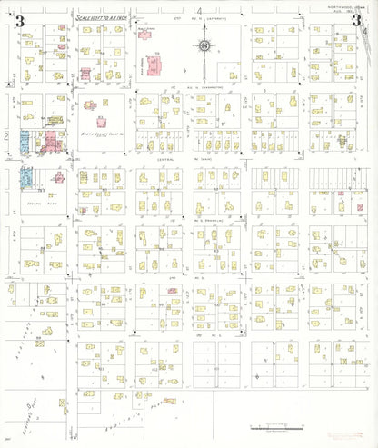 Sanborn Fire Insurance Map from Northwood, Worth County, Iowa (1935), Sheet #0003 - Historic Sanborn Fire Insurance Map Print