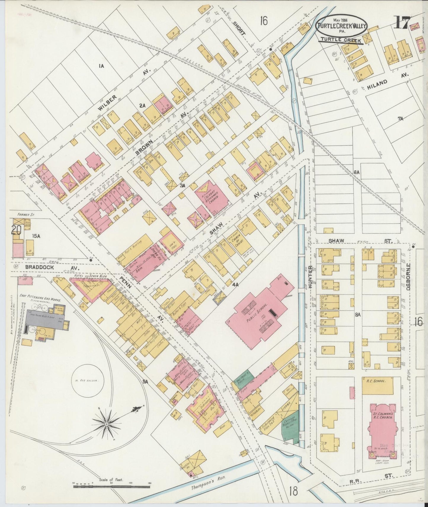 Sanborn Fire Insurance Map from Turtle Creek Valley, Allegheny County, Pennsylvania (1906), Sheet #0017 - Complete Map Set gallery image, historic Sanborn map, vintage wall art, Pennsylvania Pennsylvania