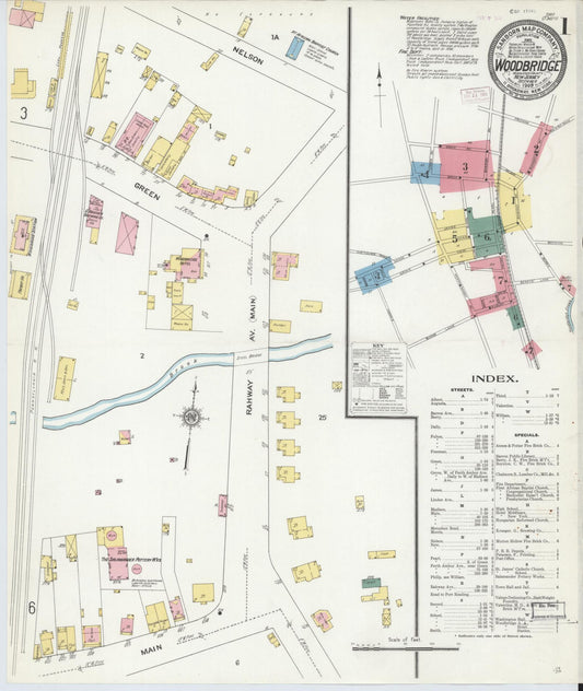 Sanborn Fire Insurance Map from Woodbridge, Middlesex County, New Jersey. (1909) – Historic Sanborn Fire Insurance Map Print