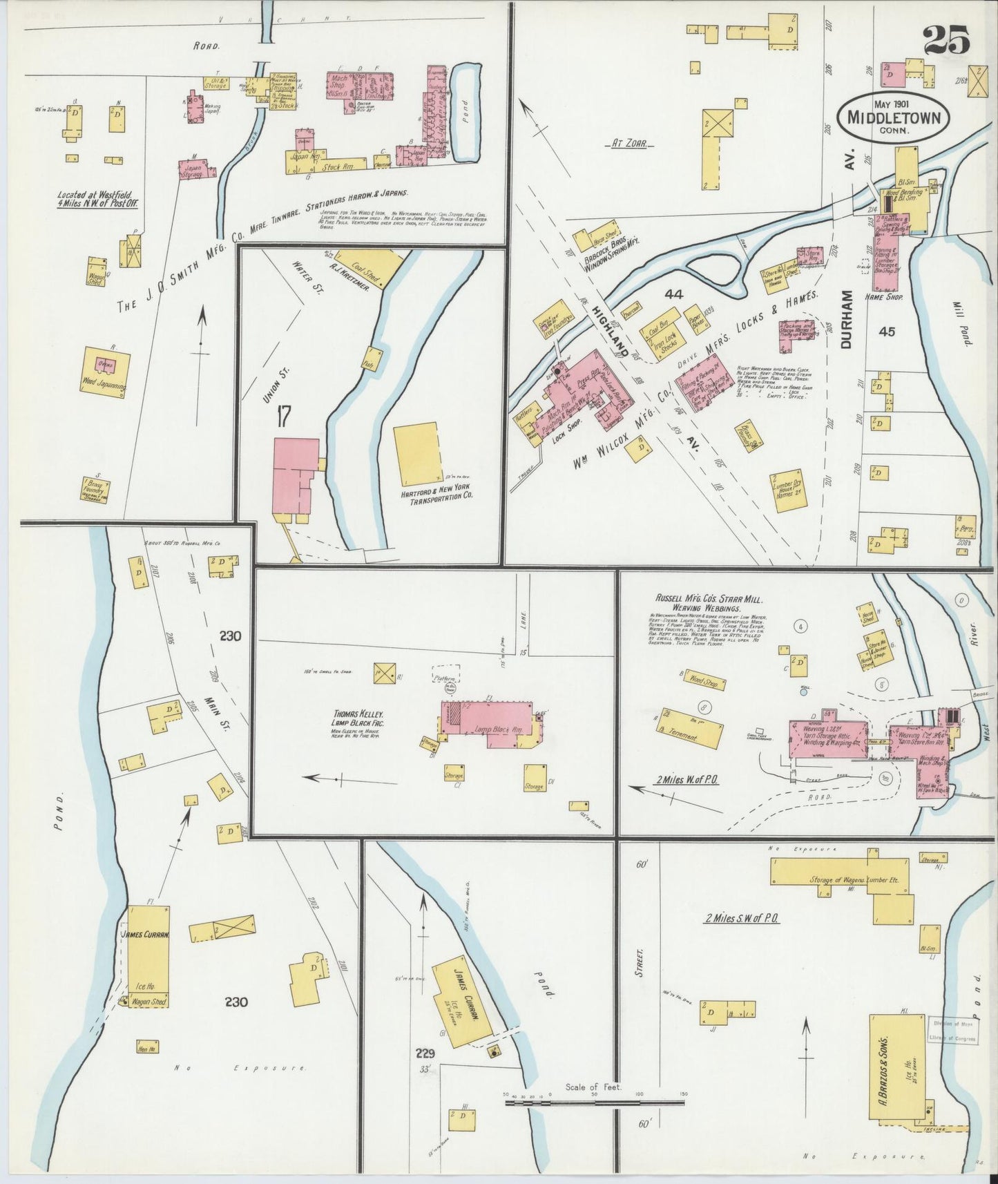 Sanborn Fire Insurance Map from Middletown, Middlesex County, Connecticut (1901), Sheet #0025 - Complete Map Set gallery image, historic Sanborn map, vintage wall art, Connecticut Connecticut
