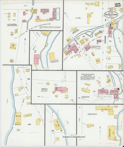Sanborn Fire Insurance Map from Middletown, Middlesex County, Connecticut (1901), Sheet #0025 - Complete Map Set gallery image, historic Sanborn map, vintage wall art, Connecticut Connecticut