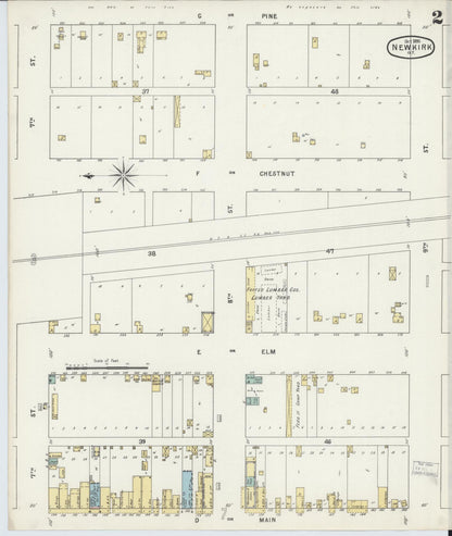 Sanborn Fire Insurance Map from Newkirk, Kay County, Oklahoma (1895), Sheet #0002 - Complete Map Set gallery image, historic Sanborn map, vintage wall art, Oklahoma Oklahoma