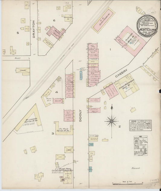 Sanborn Fire Insurance Map from Montezuma, Macon County, Georgia (1885), Sheet #0001 - Historic Sanborn Fire Insurance Map Print, vintage old map wall art, antique decor, genealogy gift, Georgia Georgia map