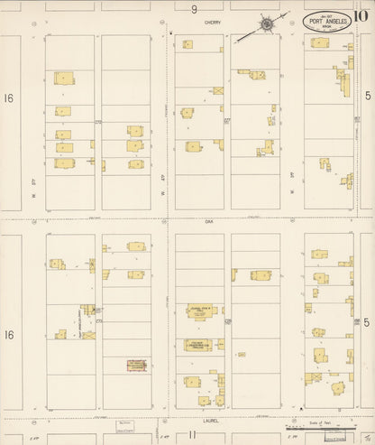 Sanborn Fire Insurance Map from Port Angeles, Clallam County, Washington (1917), Sheet #0010 - Complete Map Set gallery image, historic Sanborn map, vintage wall art, Washington Washington