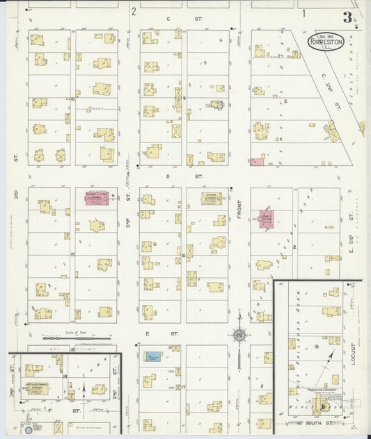 Sanborn Fire Insurance Map from Forreston, Ogle County, Illinois (1912), Sheet #0003 - Historic Sanborn Fire Insurance Map Print, vintage old map wall art, antique decor, genealogy gift, Illinois Illinois map