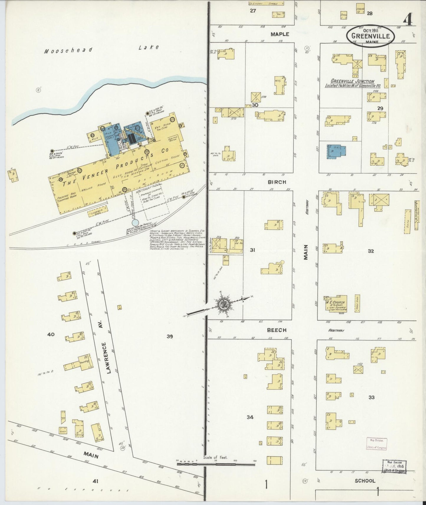 Sanborn Fire Insurance Map from Greenville, Piscataquis County, Maine (1911), Sheet #0004