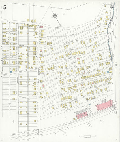 Sanborn Fire Insurance Map from Dunbar, Kanawha County, West Virginia (1933), Sheet #0005 - Complete Map Set gallery image, historic Sanborn map, vintage wall art, West Virginia West Virginia