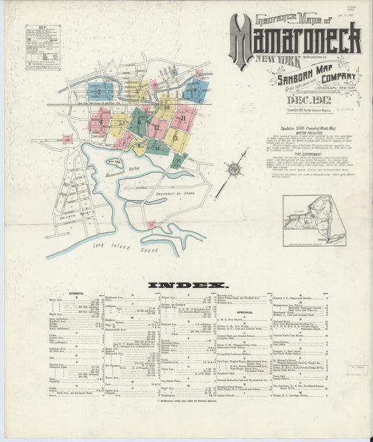 Sanborn Fire Insurance Map from Mamaroneck, Westchester County, New York. (1912) – Historic Sanborn Fire Insurance Map Print