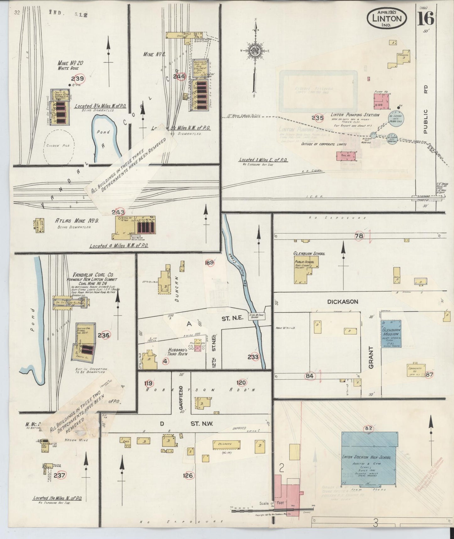 Sanborn Fire Insurance Map from Linton, Greene County, Indiana (1948), Sheet #0016 - Complete Map Set gallery image, historic Sanborn map, vintage wall art, Indiana Indiana