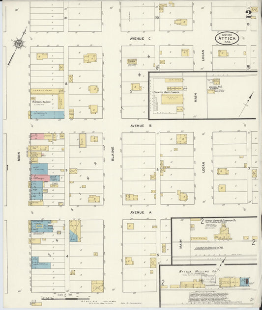 Sanborn Fire Insurance Map from Attica, Harper County, Kansas (1911), Sheet #0002 - Historic Sanborn Fire Insurance Map Print, vintage old map wall art, antique decor, genealogy gift, Kansas Kansas map