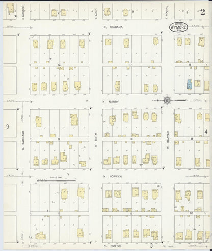 Sanborn Fire Insurance Map from Wymore, Gage County, Nebraska (1912), Sheet #0002 - Complete Map Set gallery image, historic Sanborn map, vintage wall art, Nebraska Nebraska