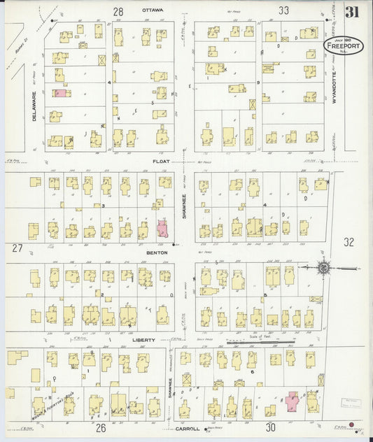 Sanborn Fire Insurance Map from Freeport, Stephenson County, Illinois (1910), Sheet #0031 - Historic Sanborn Fire Insurance Map Print, vintage old map wall art, antique decor, genealogy gift, Illinois Illinois map