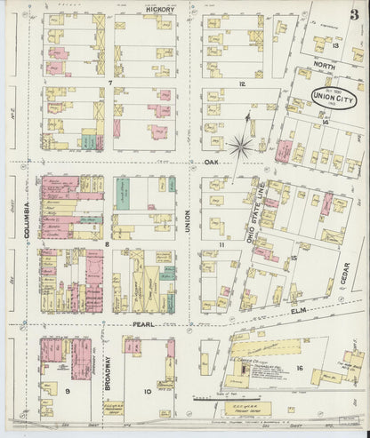 Sanborn Fire Insurance Map from Union City, Randolph County, Indiana (1890), Sheet #0003 - Complete Map Set gallery image, historic Sanborn map, vintage wall art, Indiana Indiana