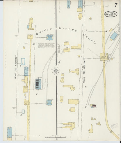 Sanborn Fire Insurance Map from Houghton, Houghton County, Michigan (1893), Sheet #0007 - Complete Map Set gallery image, historic Sanborn map, vintage wall art, Michigan Michigan