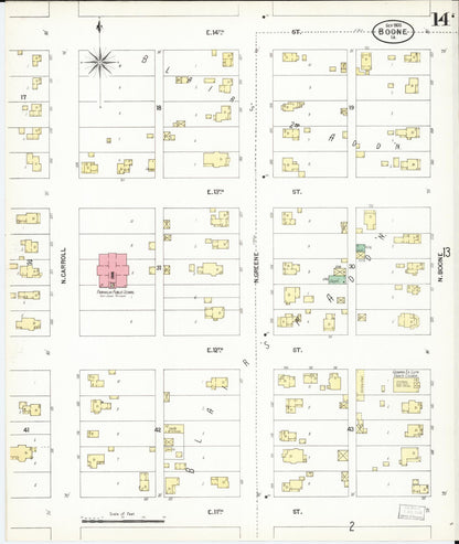 Sanborn Fire Insurance Map from Boone, Boone County, Iowa (1900), Sheet #0014 - Historic Sanborn Fire Insurance Map Print