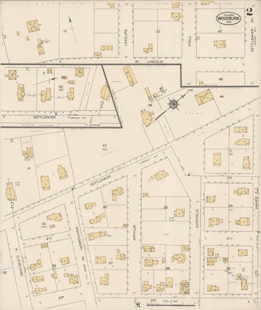Sanborn Fire Insurance Map from Woodburn, Marion County, Oregon (1913), Sheet #0002 - Historic Sanborn Fire Insurance Map Print, vintage old map wall art, antique decor, genealogy gift, Oregon Oregon map