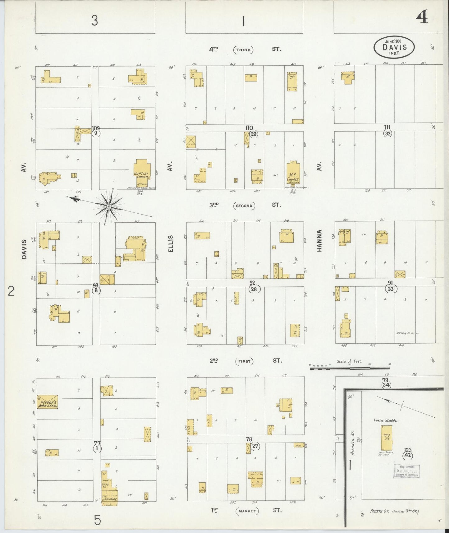 Sanborn Fire Insurance Map from Davis, Murray County, Oklahoma (1900), Sheet #0004 - Complete Map Set gallery image, historic Sanborn map, vintage wall art, Oklahoma Oklahoma