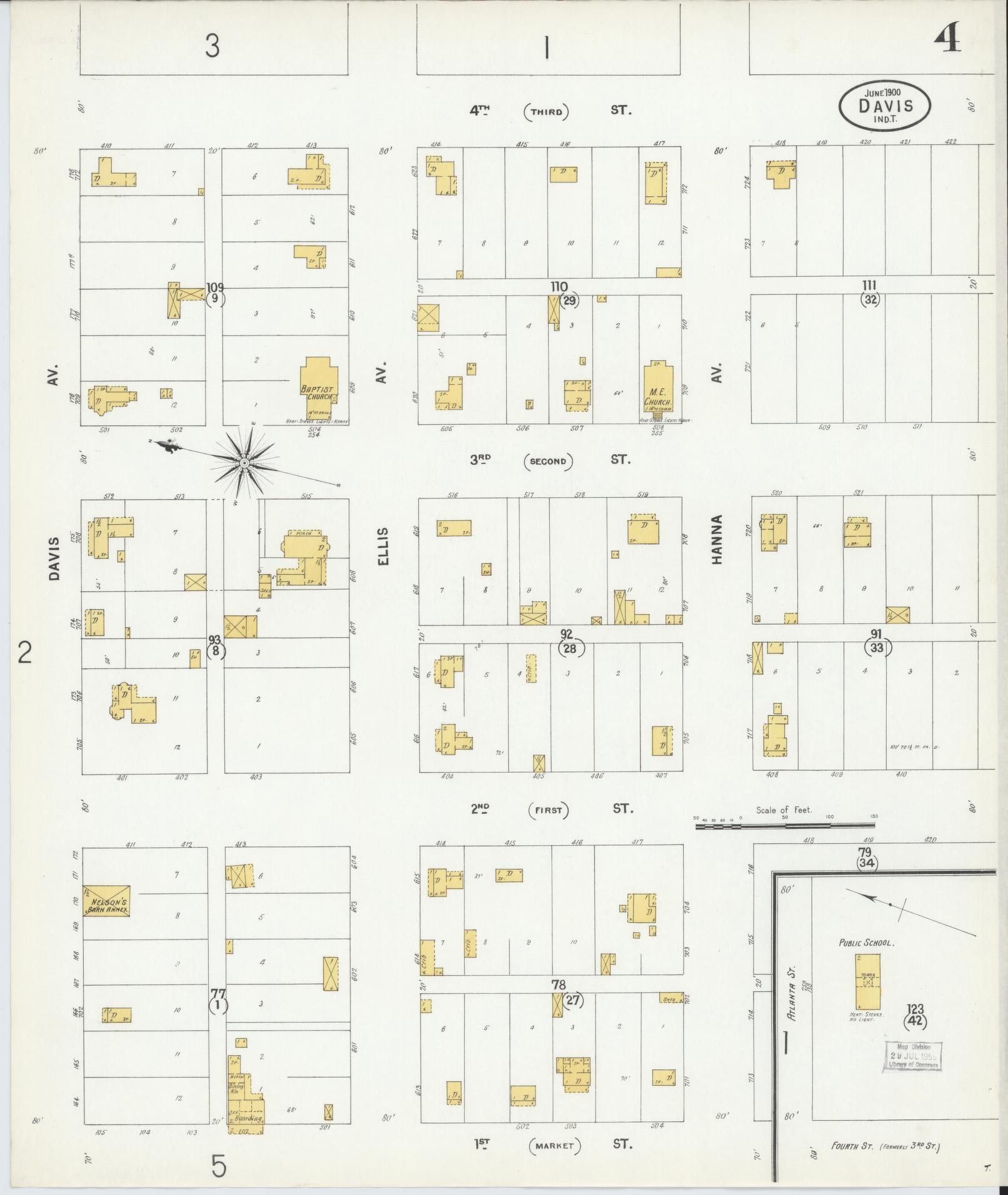 Sanborn Fire Insurance Map from Davis, Murray County, Oklahoma (1900), Sheet #0004 - Complete Map Set gallery image, historic Sanborn map, vintage wall art, Oklahoma Oklahoma