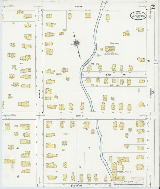 Sanborn Fire Insurance Map from Canastota, Madison County, New York (1911), Sheet #0002 - Historic Sanborn Fire Insurance Map Print, vintage old map wall art, antique decor, genealogy gift, New York New York map