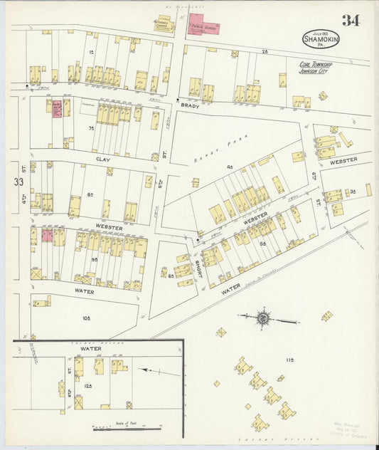 Sanborn Fire Insurance Map from Shamokin, Northumberland County, Pennsylvania (1913), Sheet #0034 - Historic Sanborn Fire Insurance Map Print, vintage old map wall art, antique decor, genealogy gift, Pennsylvania Pennsylvania map