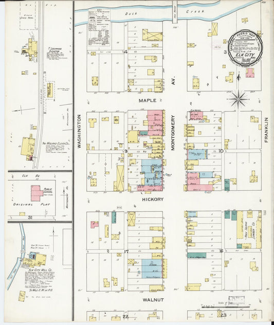 Sanborn Fire Insurance Map from Elk City, Montgomery County, Kansas. (1893) – Historic Sanborn Fire Insurance Map Print