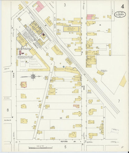 Sanborn Fire Insurance Map from Luray, Page County, Virginia (1912), Sheet #0004 - Complete Map Set gallery image, historic Sanborn map, vintage wall art, Virginia Virginia
