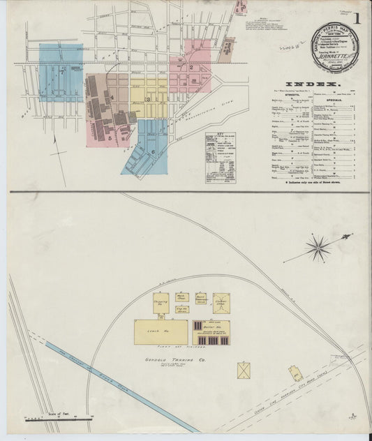 Sanborn Fire Insurance Map from Jeannette, Westmoreland County, Pennsylvania (1891), Sheet #0001 - Complete Map Set gallery image, historic Sanborn map, vintage wall art, Pennsylvania Pennsylvania