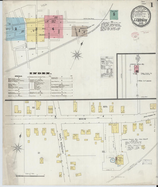 Sanborn Fire Insurance Map from Lebanon, Marion County, Kentucky. (1895) – Historic Sanborn Fire Insurance Map Print