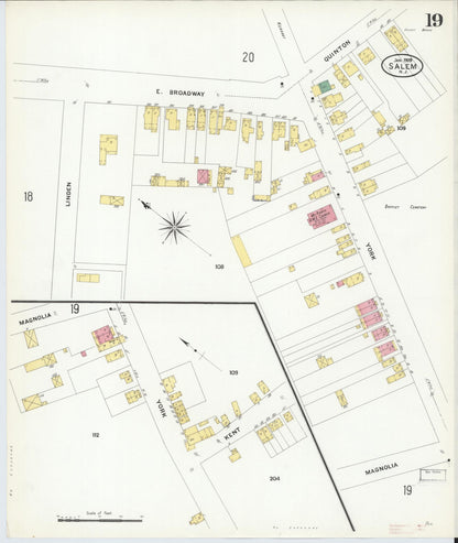Sanborn Fire Insurance Map from Salem, Salem County, New Jersey (1909), Sheet #0019 - Complete Map Set gallery image, historic Sanborn map, vintage wall art, New Jersey New Jersey