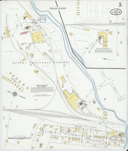 Sanborn Fire Insurance Map from Leslie, Searcy County, Arkansas (1919), Sheet #0005 - Complete Map Set gallery image, historic Sanborn map, vintage wall art, Arkansas Arkansas