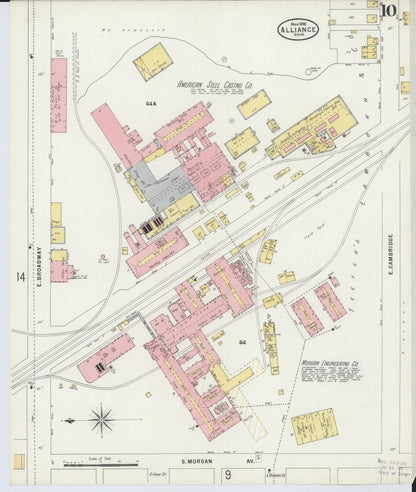 Sanborn Fire Insurance Map from Alliance, Stark County, Ohio (1898), Sheet #0010 - Complete Map Set gallery image, historic Sanborn map, vintage wall art, Ohio Ohio