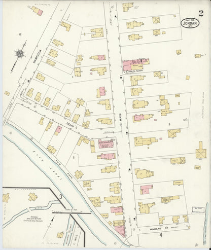 Sanborn Fire Insurance Map from Jordan, Onondaga County, New York (1912), Sheet #0002 - Complete Map Set gallery image, historic Sanborn map, vintage wall art, New York New York